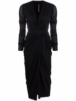 Thumbnail for your product : Rick Owens Lilies Ruched Jersey Midi Dress