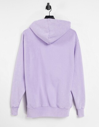 Collusion print oversized hoodie co-ord in washed purple