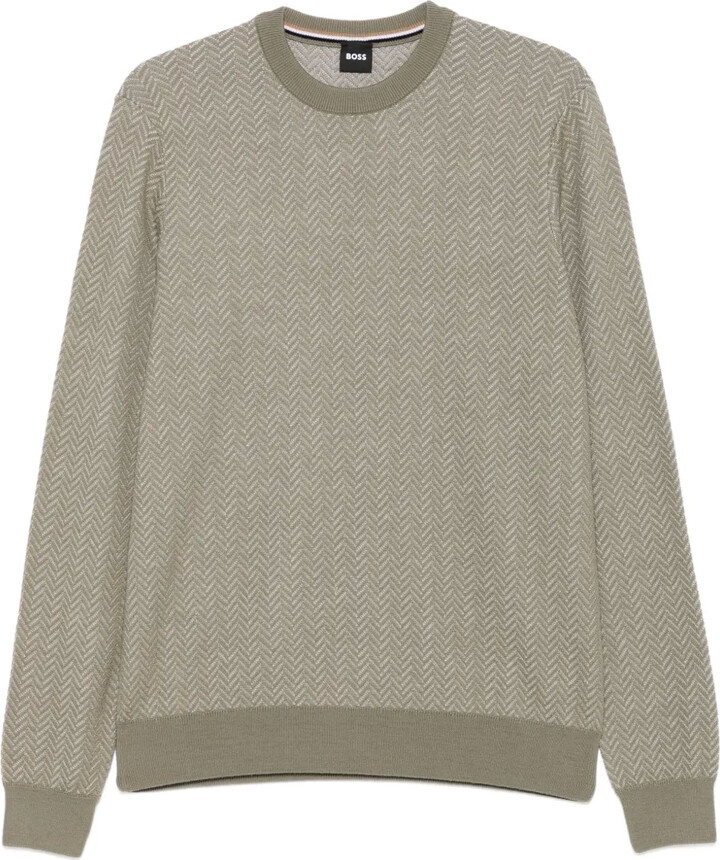 HUGO BOSS Herringbone-Pattern Sweater