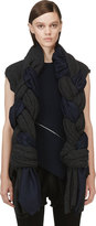 Thumbnail for your product : Comme des Garcons Grey & Navy Knit Braided Scarf Vest
