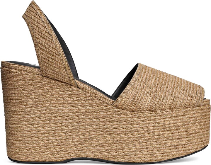 Alaïa Straw Wedge Sandals 110