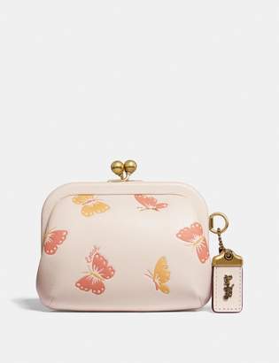 Coach Kisslock Coin Purse With Butterfly Print