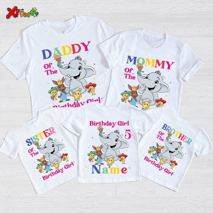 NONE Canticos 1st Birthday Girl T Shirt Family Matching Outfits Kids Personalized Name Party Toddler T-shirt Family Look 2 3 4 5 Year