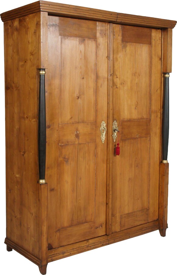 1stDibs Austrian 18th Century Empire Style Two Doors Larch Wood Armoire Wardrobe Cabinet