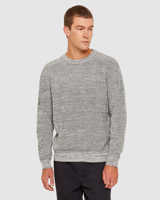 Jag Men's White Jumpers & Cardigans - Cotton Crew Neck Twist Knit - Size One Size, S at The Iconic