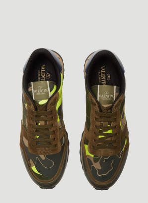 Valentino Rockrunner Camouflage Sneakers in Green