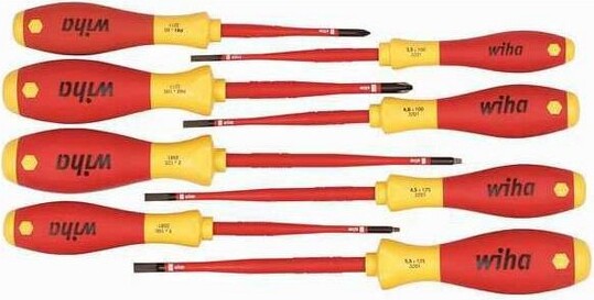 WihaInsulatedScrewdriverSetSlotted/PhillipsSquare8pcs32197