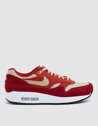 Nike Air Max 1 Premium Retro Sneaker in Tough Red/Mushroom