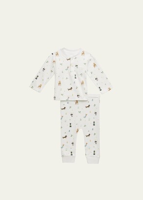 Marie Chantal Kid's Christmas Dogs 2-Piece Pajama Set, Size 3M-24M