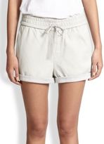 Thumbnail for your product : Helmut Lang Drawstring Leather Combo Shorts