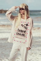 Thumbnail for your product : Wildfox Couture AirMail Roadie Sweater in Vintage Lace