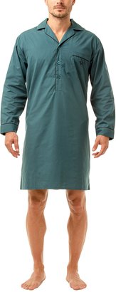 Haigman Men's Easy Care Long Sleeve Nightshirt with Cotton Sleepwear Nightwear (XL)