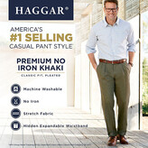 Thumbnail for your product : Haggar Premium No Iron Classic Fit Pleated Khakis