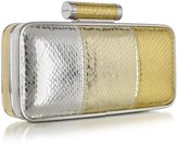 Thumbnail for your product : Pinko Sigma Silver and Gold Snake Print Clutch
