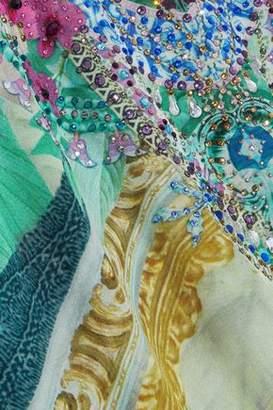 Camilla Bahia Bliss Layered Embellished Printed Silk Crepe De Chine Maxi Dress