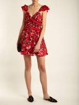 Thumbnail for your product : Self-Portrait Open Shoulder Floral Print Crepe De Chine Dress - Womens - Red Multi