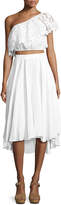Thumbnail for your product : Miguelina Gale Mid-Ride Linen Midi Skirt, White