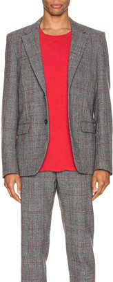 Helmut Lang Prince of Wales Blazer in Charcoal | FWRD
