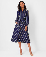Thumbnail for your product : Ann Taylor Stripe Belted Shirtdress