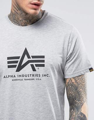 Alpha Industries Logo T-Shirt Regular Fit Grey Marl
