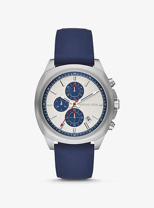 Michael Kors Bryson Silver-Tone And Silicone Watch