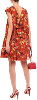 Thumbnail for your product : Anna Sui Bow-embellished Metallic Floral-print Cloque Mini Dress