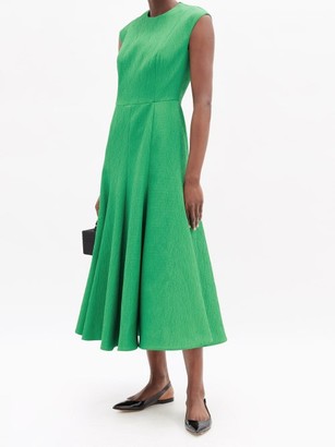 Emilia Wickstead Denver Sleeveless Cloque Midi Dress - Green