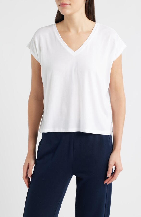 Eileen Fisher V-Neck Boxy T-Shirt