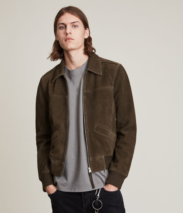 Ellegait Men Fashion Suede Leather Jacket