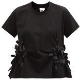 Thumbnail for your product : Noir Kei Ninomiya Bow-trim Cotton-jersey T-shirt - Black