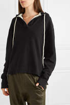 Thumbnail for your product : Bassike Waffle-knit Cotton Hoodie - Black