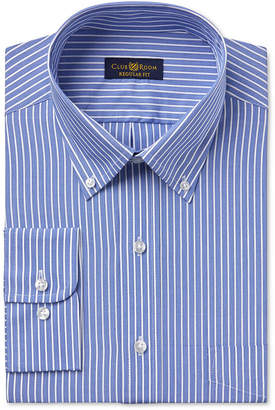 Club Room Estate Men's Wrinkle-Resistant Classic Blue Stripe Dress Shirt, Created for Macy's