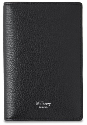 Mulberry Passport Cover Black Small Classic Grain