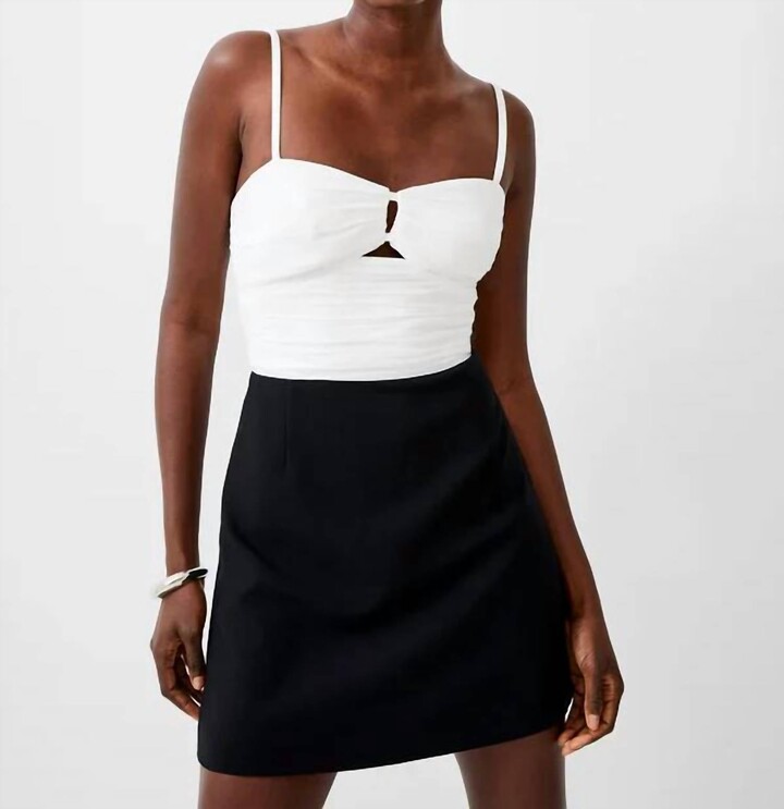 Whisper Strappy Tulle Dress In Black And White