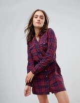Pepe Jeans Checked Shirt Dress