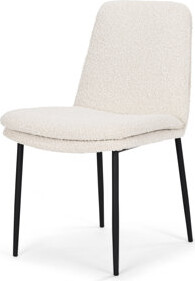 Corrigan Studio Cream and Black Upholstered Boucle And Metal Dining Side Chair