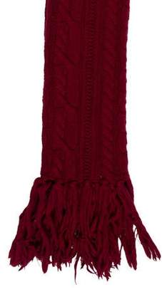 Paul Smith Cable Knit Fringe Scarf Cable Knit Fringe Scarf