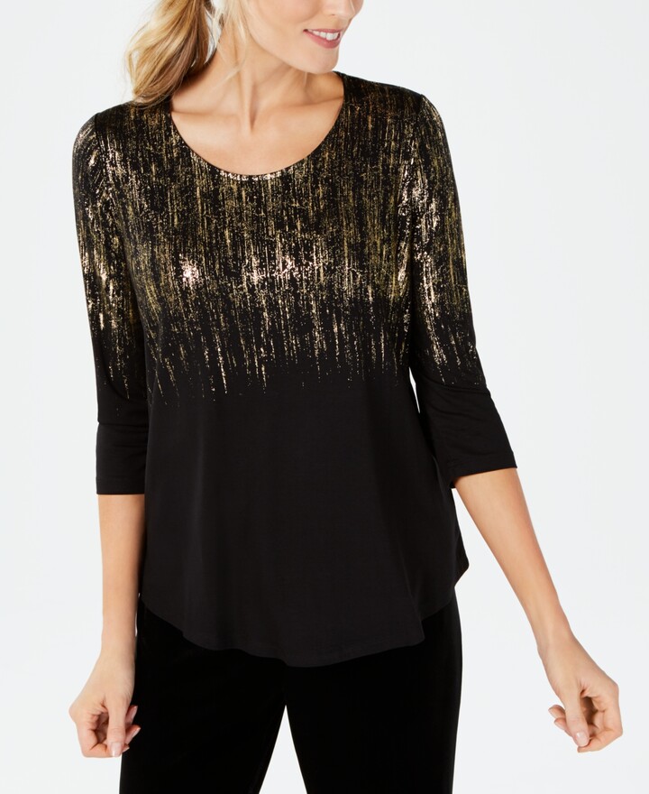 JM Collection 3/4-Sleeve Printed Tunic Top, Created for Macy's - ShopStyle