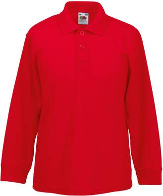 Fruit of the Loom Kids Pique Long Sleeve Polo Shirt 3-4