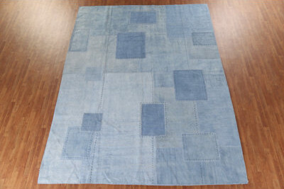 Dakota Fields Blue Geometric Kilim Turkish Area Rug 10x13