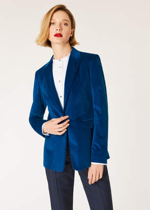 Paul Smith Women's Slim-Fit Blue Corduroy Stretch-Cotton Blazer