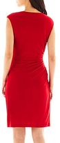 Thumbnail for your product : JCPenney Ronnie Nicole Side-Ruched Drape-Neck Dress - Petite