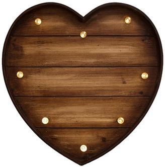 Graham & Brown Lit Wood Effect Heart