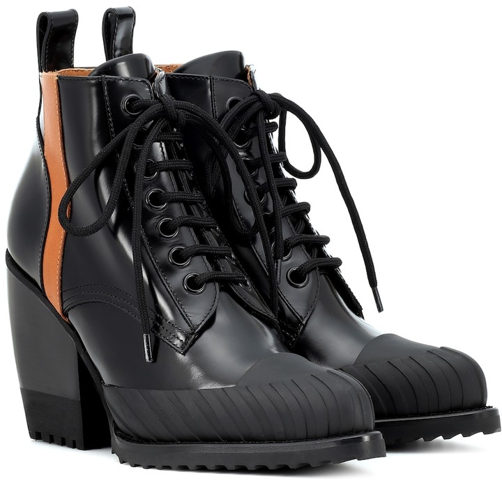 chloé rylee leather ankle boots