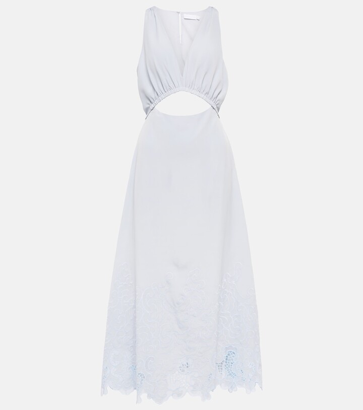 Simkhai Embroidered cutout midi dress