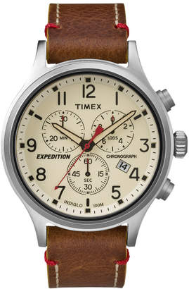 Timex Men's Expedition Scout Leather Chronograph Watch