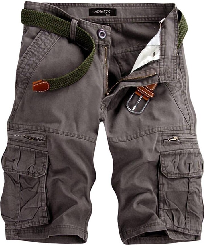 USTZFTBCL Cargo Shorts Men Casual Workout Military Men's Shorts Multi-Pocket Calf-Length Short Pants Men 