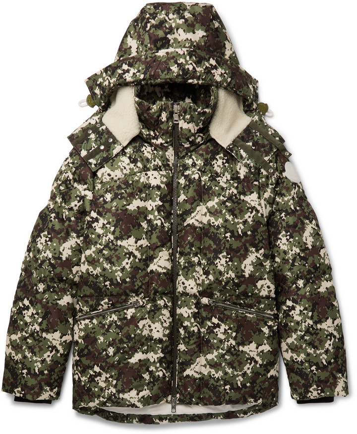 Moncler Faux ShearlingTrimmed Quilted CamouflagePrint Shell Hooded Down Jacket ShopStyle