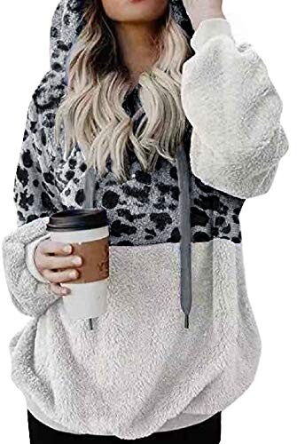 light grey sherpa pullover