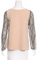 Thumbnail for your product : Loeffler Randall Lace-Trimmed Silk Top